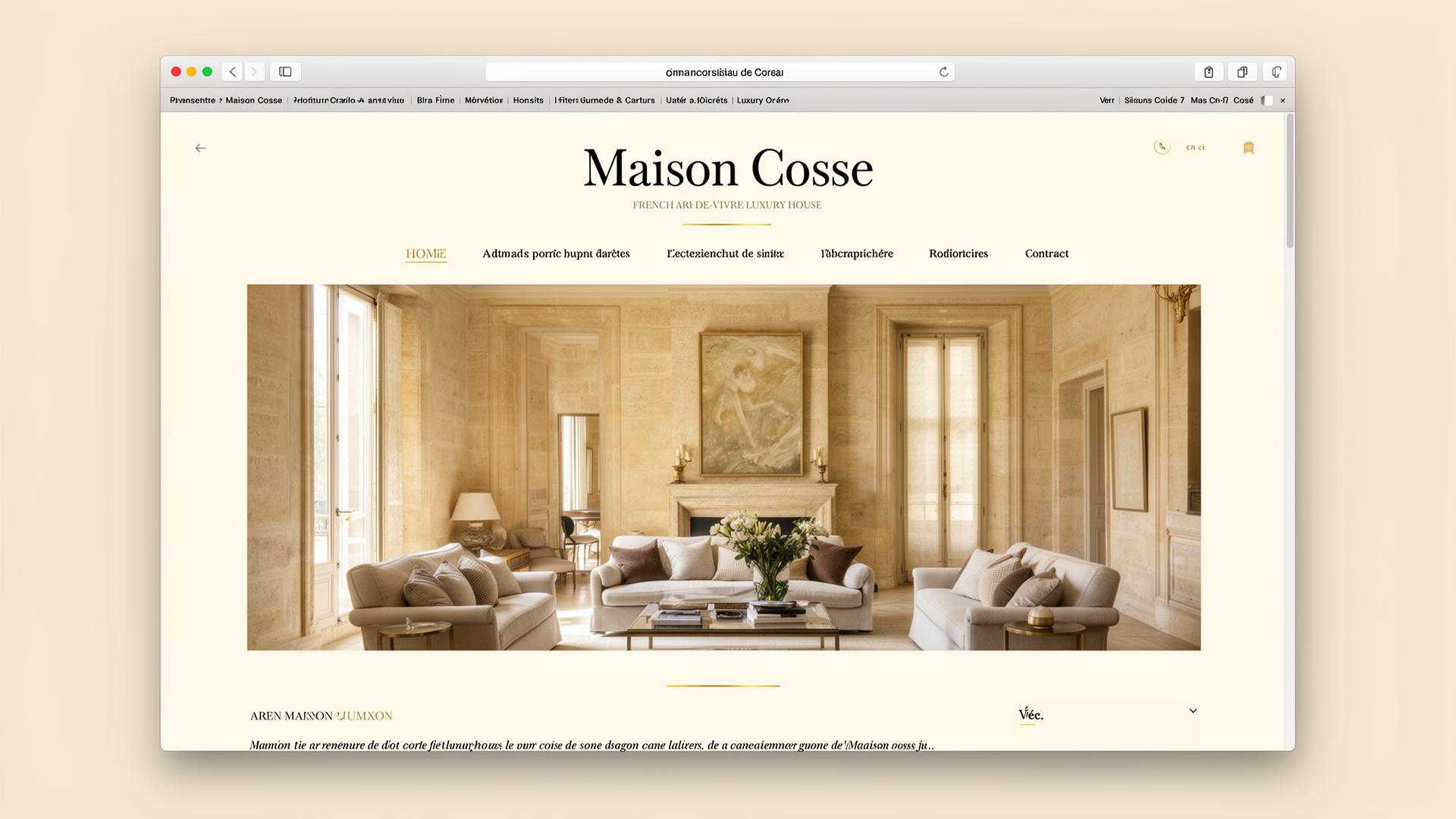 Maison Cosse — site web réalisé par MV Communication