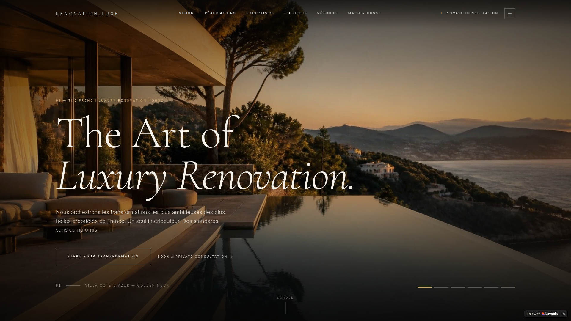 Renovation Luxe — Renovación premium — site web réalisé par MV Communication