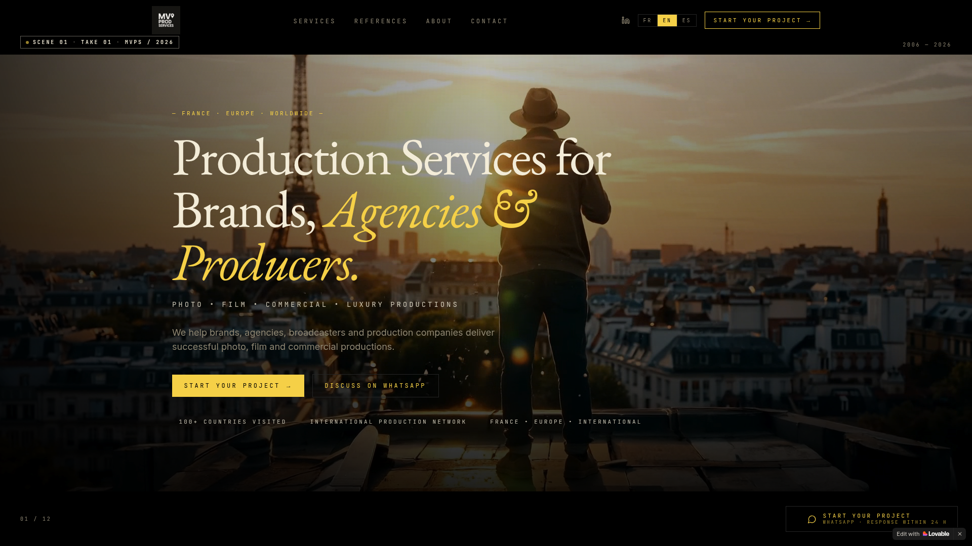 MV Production Services — site web réalisé par MV Communication